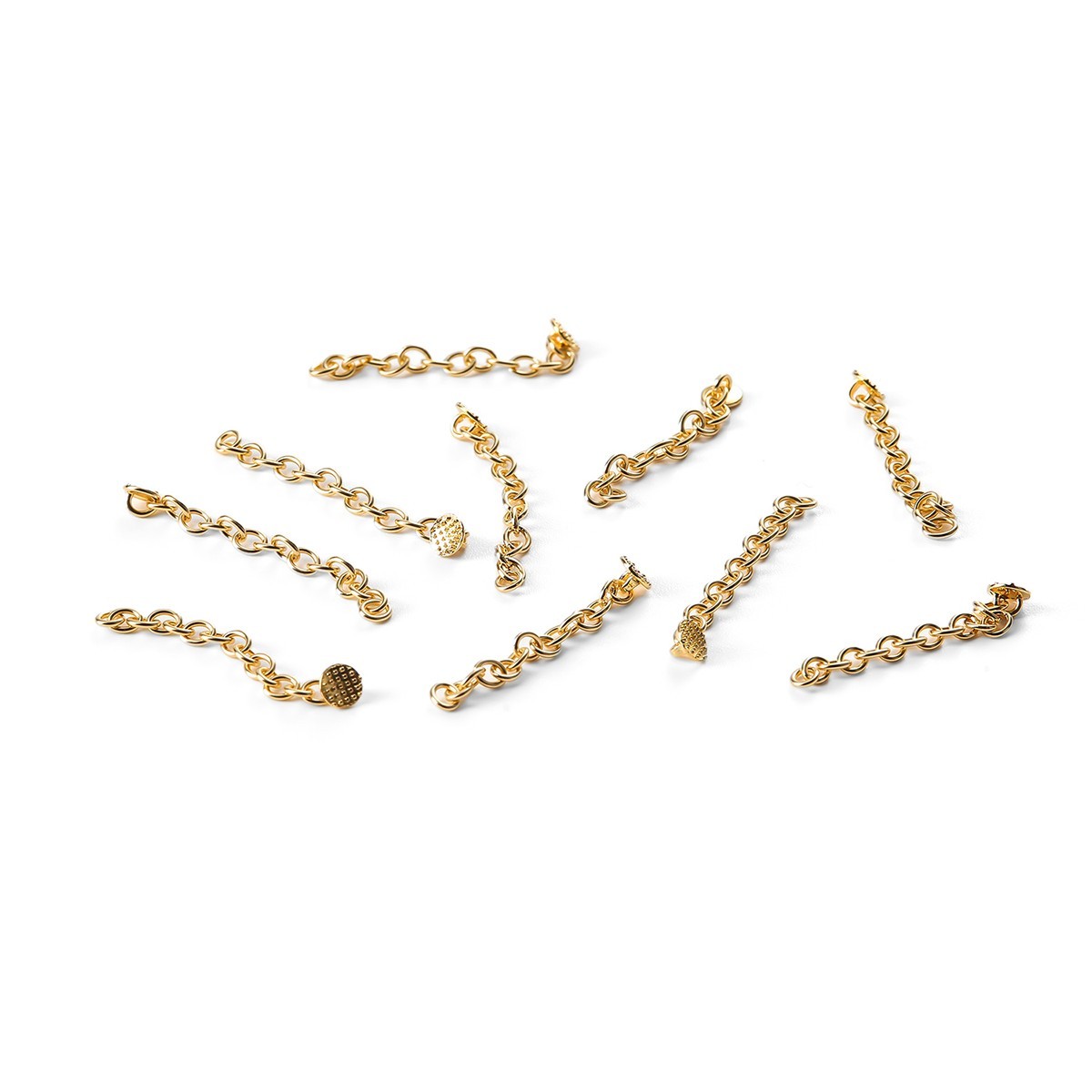 Dental Orthodontic Lingual Button Chain (Gold) Mono Round Mesh Base 10Pcs/Pack