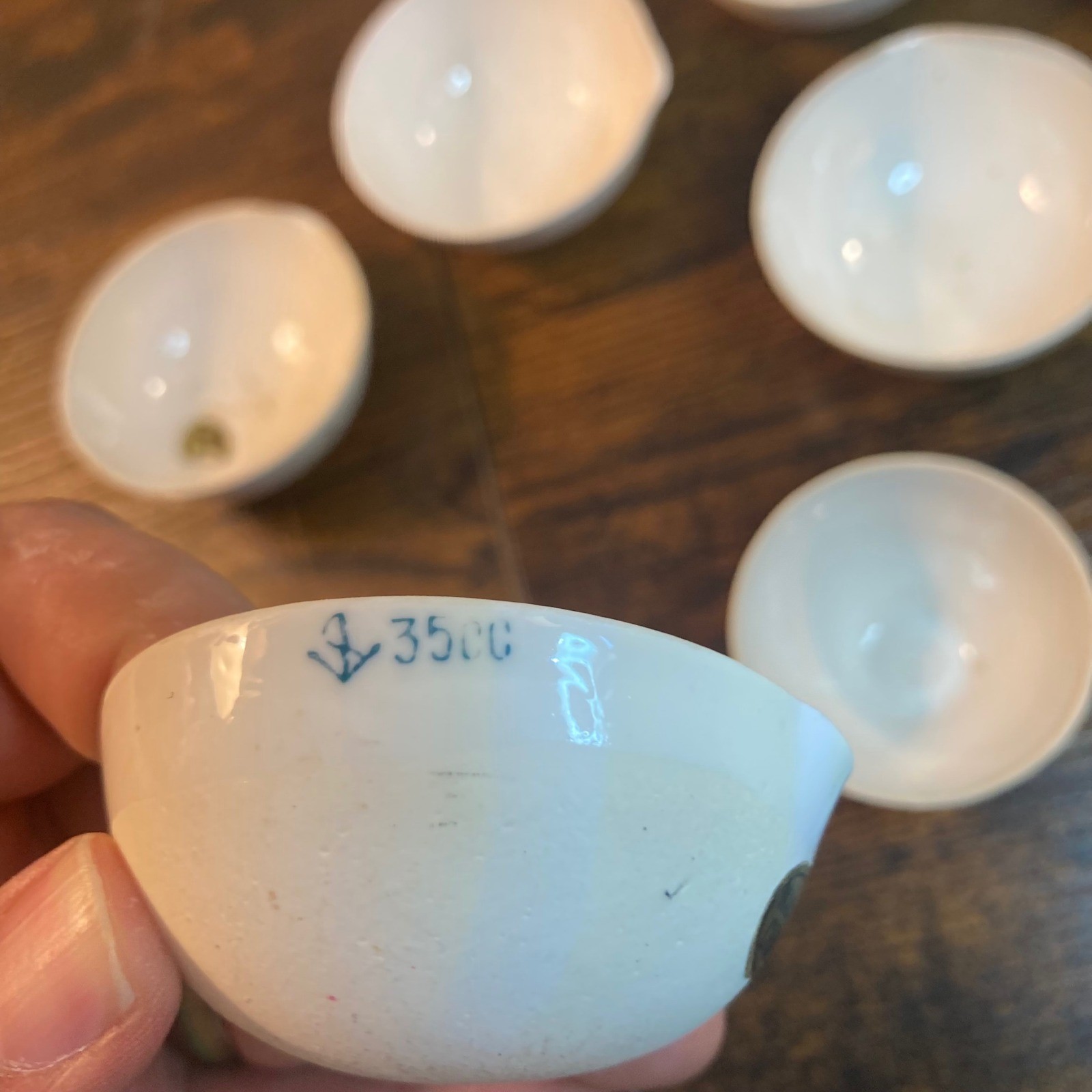 Vintage Porcelain Lab Evaporating Dishes Set of 8 White Ceramic Crucibles