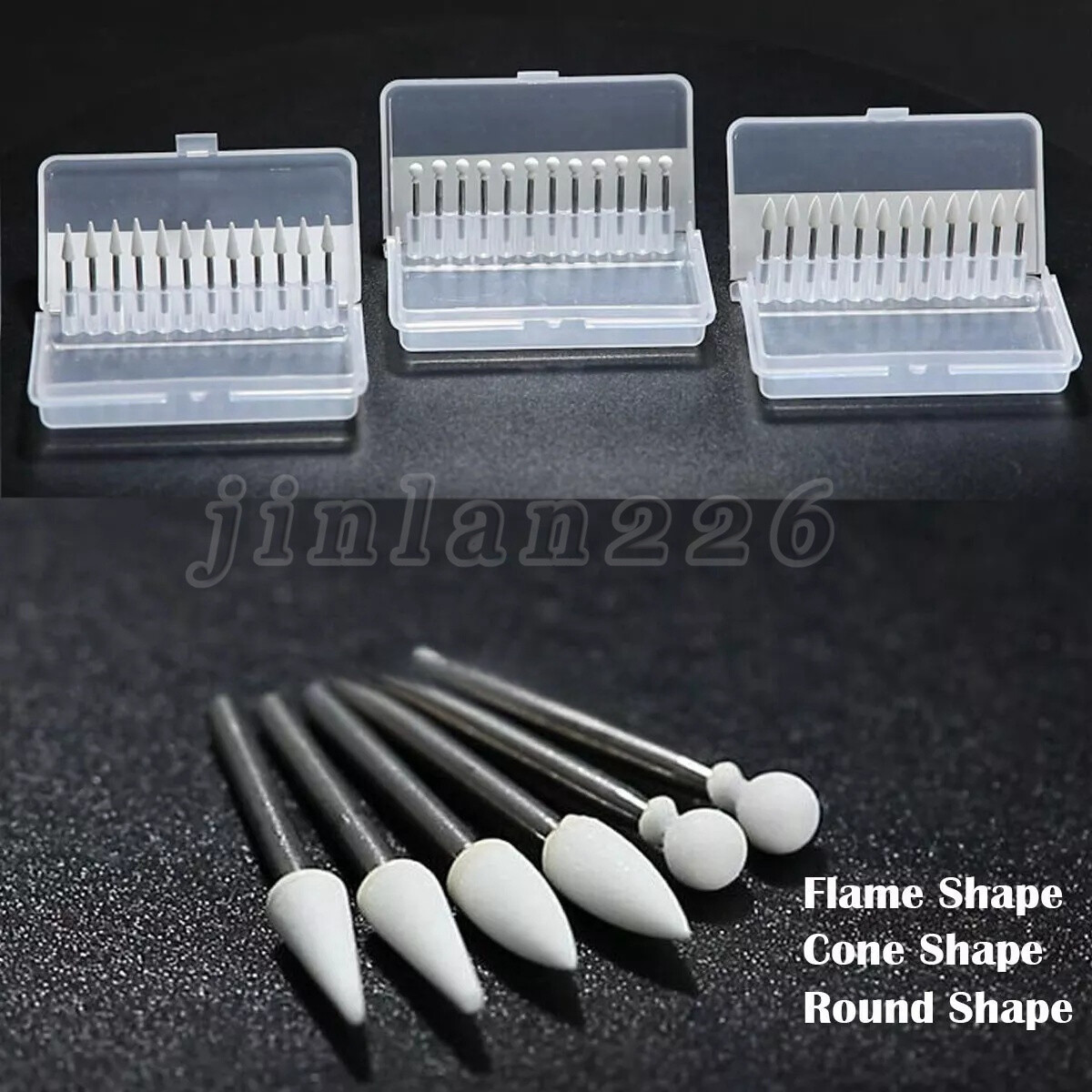 12Pcs Dental Green Stone Polishing FG Burs Kit Aluminum Oxide For High Speed