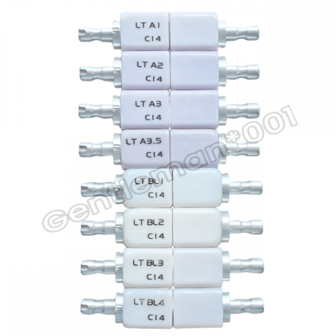 C14 LT Emax Dental Glass Ceramic Lithium Dislicate CAD/CAM Cerec Blocks 5Pcs/Box