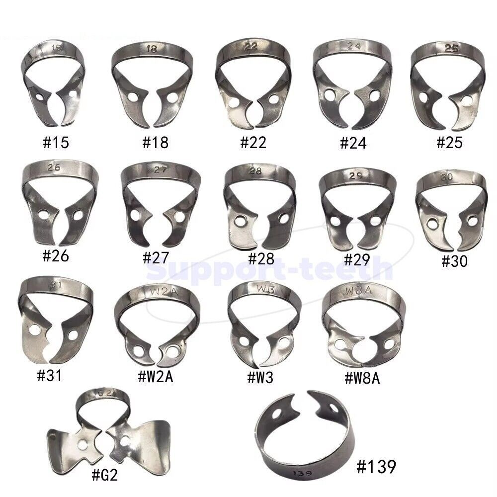 68 Size Dental Endodontic Rubber Dam Clamps Surgical Instrument Stainless Clamps