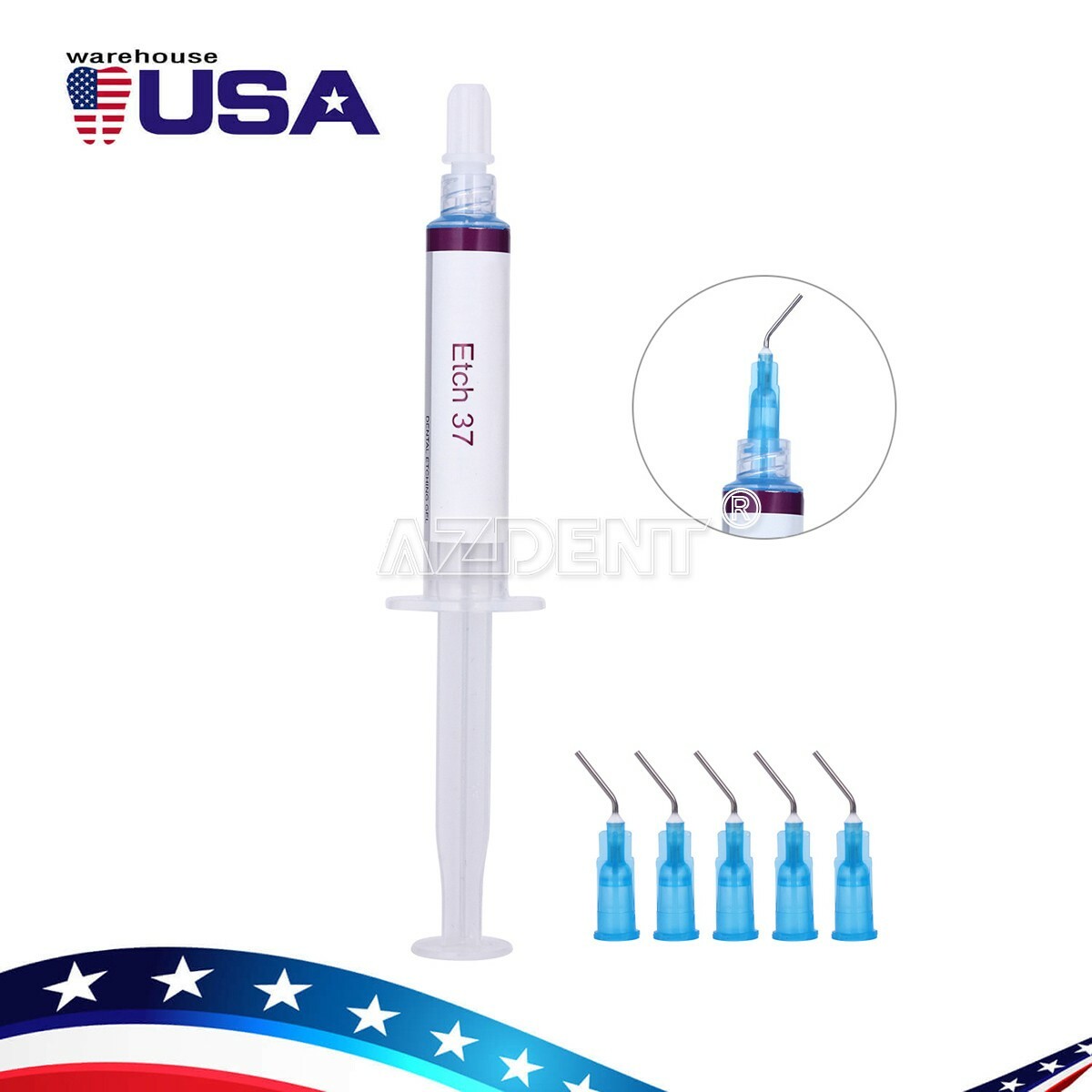 Dental Etchant Gel 37% Bonding Acid Etching Silica Gel Enamel Dentin 5ml +5 tips