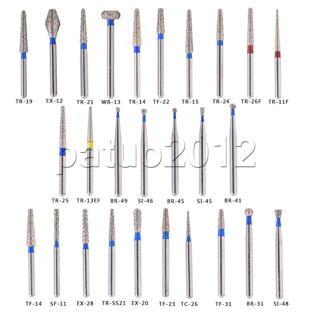 5Packs 50pcs Dental Diamond Burs Drill for NSK High Speed Handpiece 27 TYPES