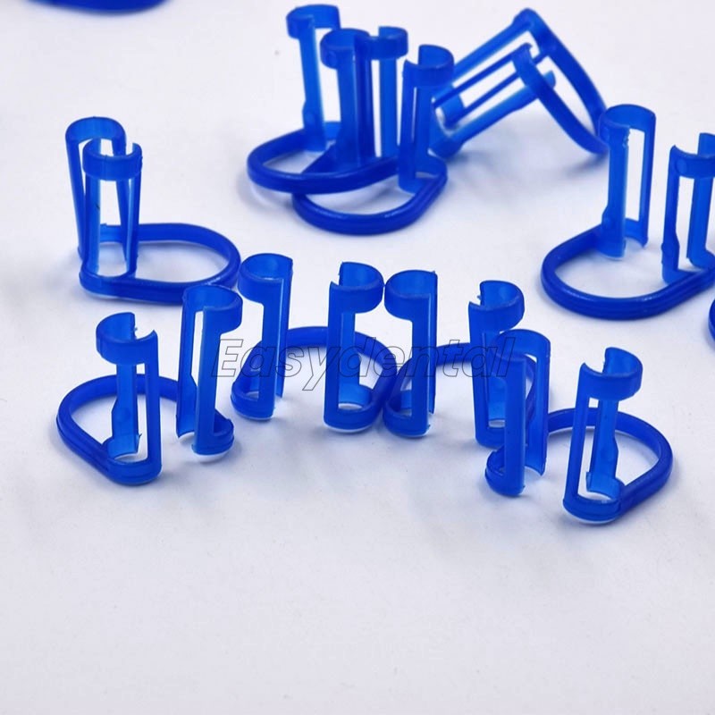 10-100Pcs Cotton Roll Holder Disposable Clips Plastic Blue For Dental Lab Clinic
