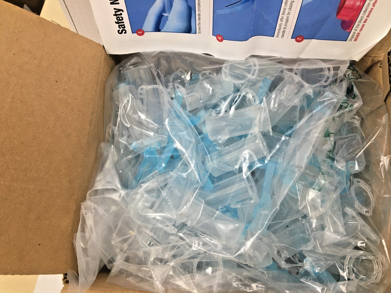 Globe Scientific 1204 Universal Fit Needle Holder with Safety Shield, box of 100