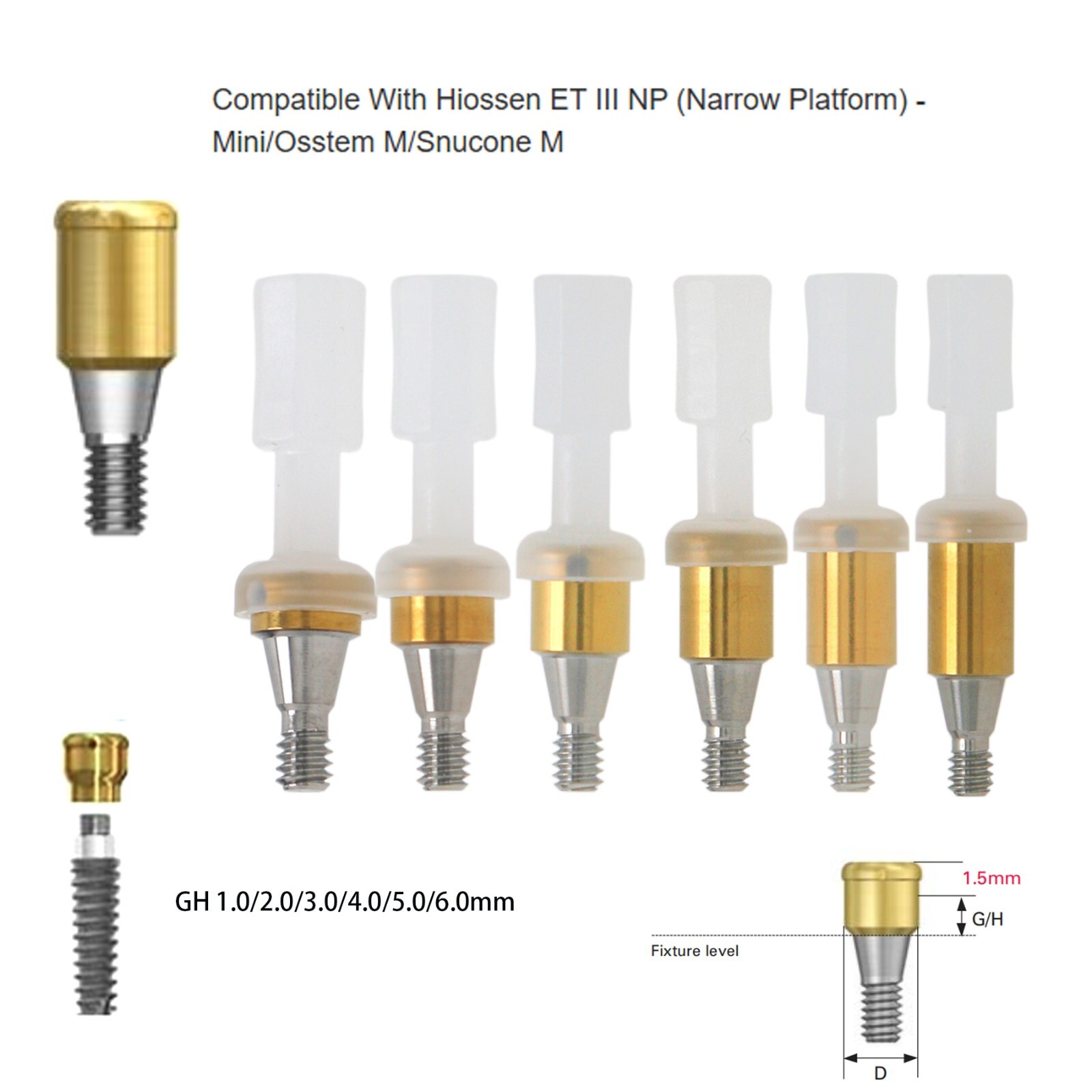 US Osstem Hiossen ET Transfer Analog Healing Abutment Locators fits Mini/Regular