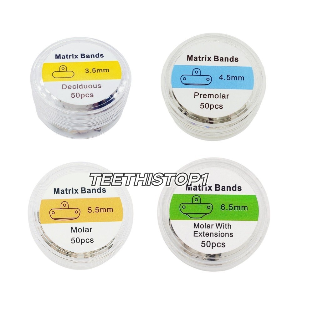 18 Sizes Dental Matrix Bands Matrice Sectional Clamp Rings Fit Garrison Choosen