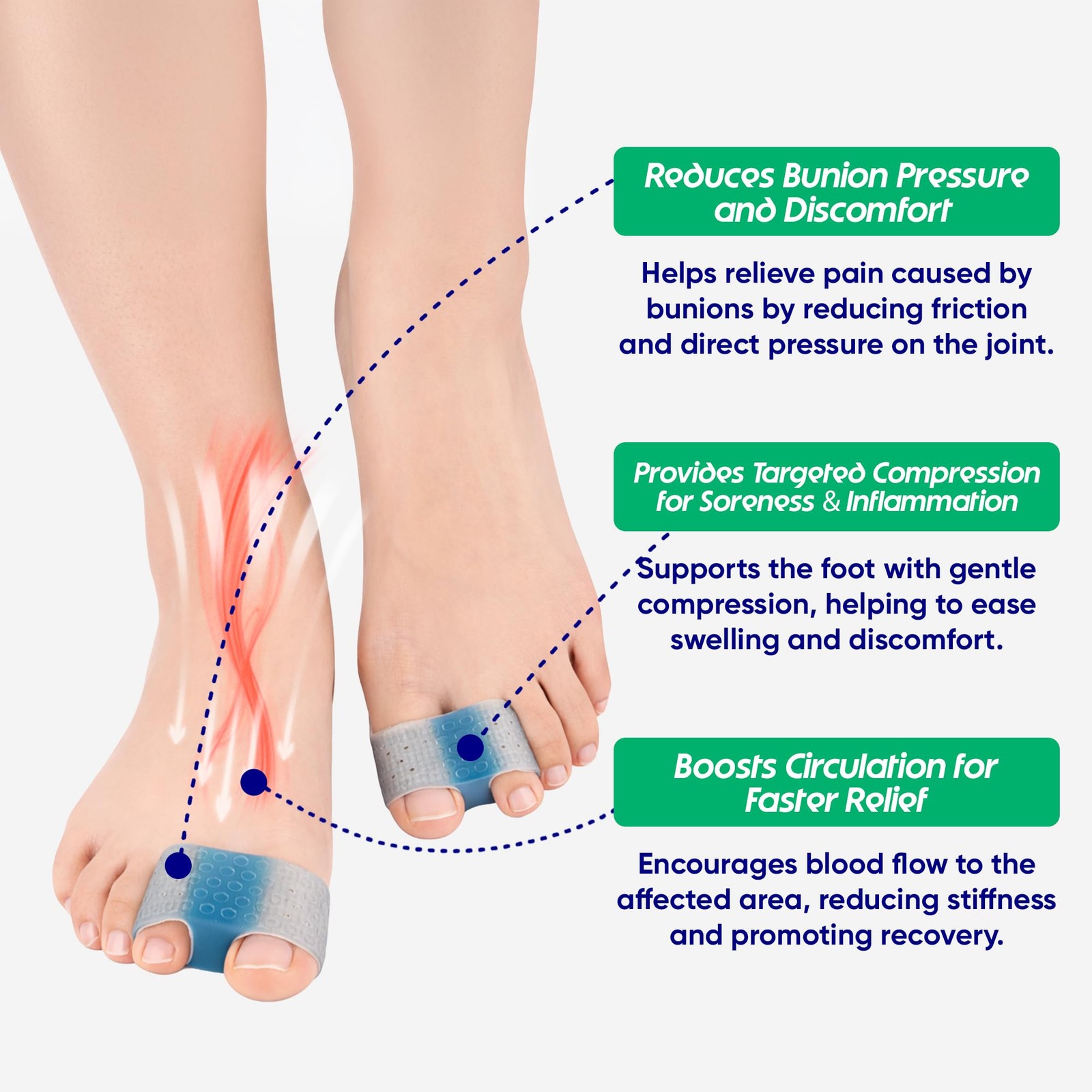 Hyggear Bunion Corrector For Women Men – Big Toe Straightener Silicone Pad