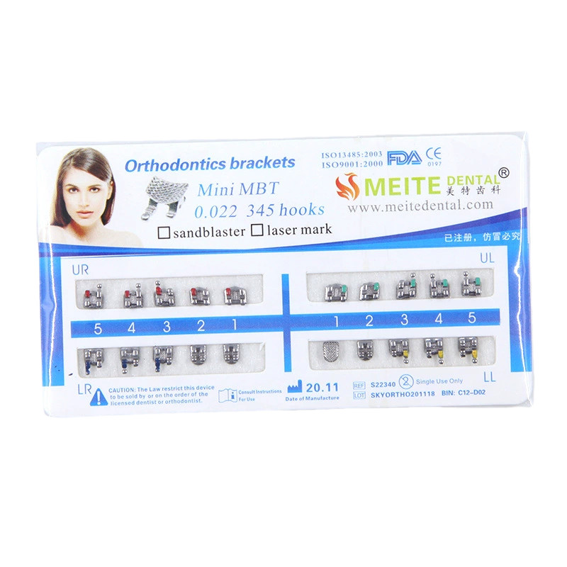 10 Sets Dental Orthodontic Bracket MIM Monoblock Mini Roth/MBT 022/018 345 Hooks