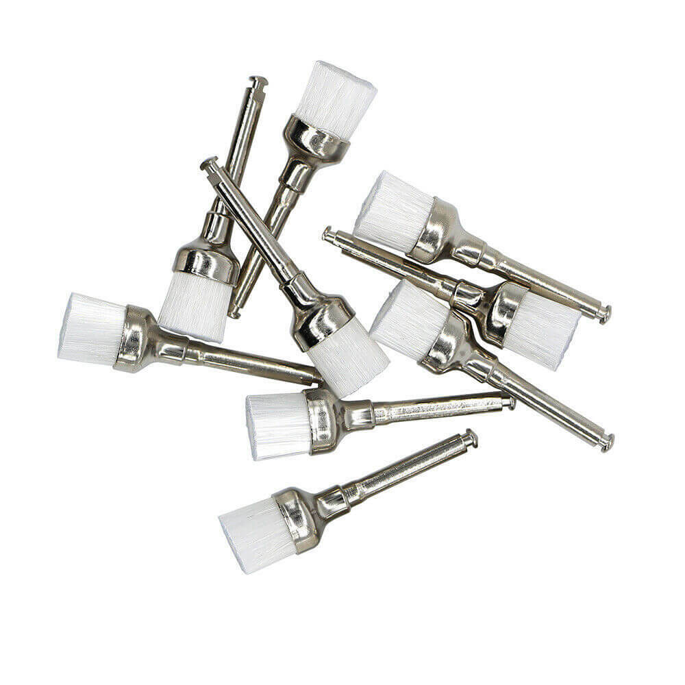 100pcs/box Dental Prophy Brush White Nylon bowl Type Polishing Brush UK