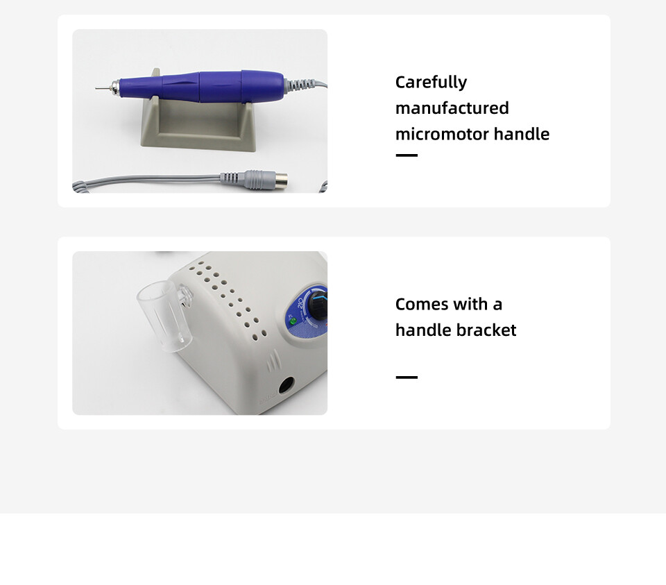 Dental Lab Electric Micromotor Polishing Unit + 35000Rpm Motor Handpiece Bur