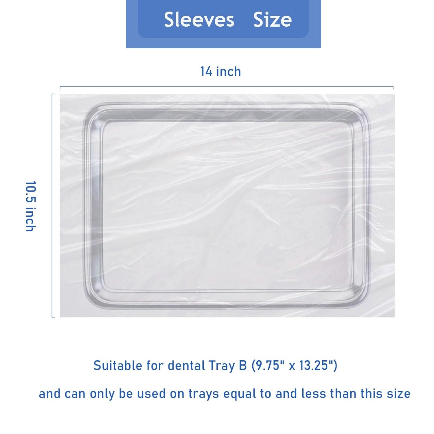 500PCS JMU Disposable Dental Plastic Tray Covers Ritter Size B Small 10-1/2″X14