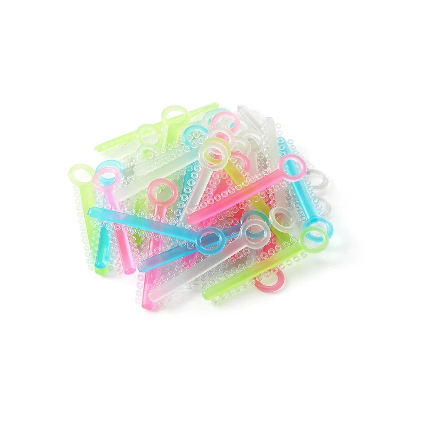 Glow in The Dark Ortho Rubber Bands Fun Colorful Elastic Ligature Tie for Braces