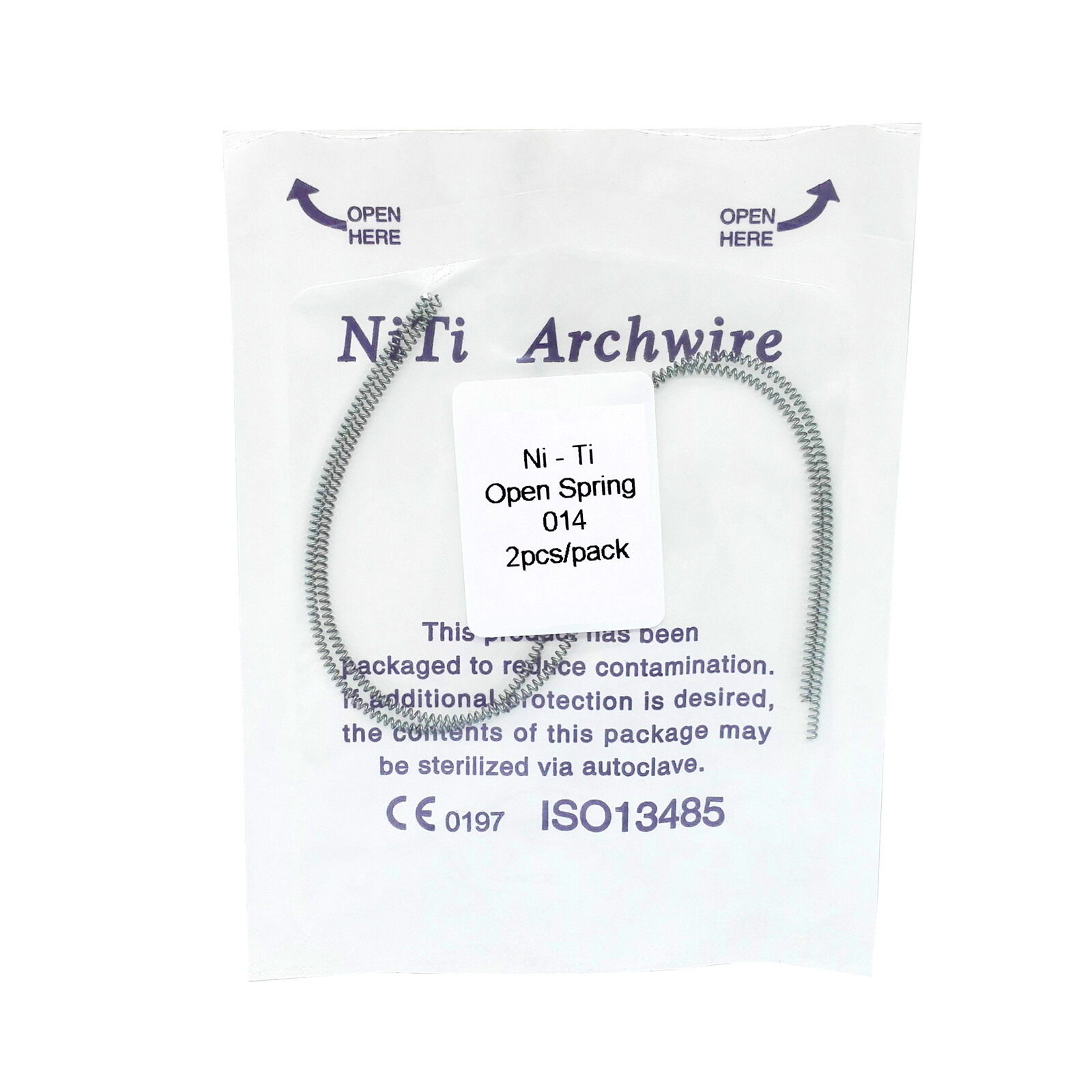 Dental Orthodontic Niti Open Coil Spring Arch Wires 010 012 180mm 2pcs/bag