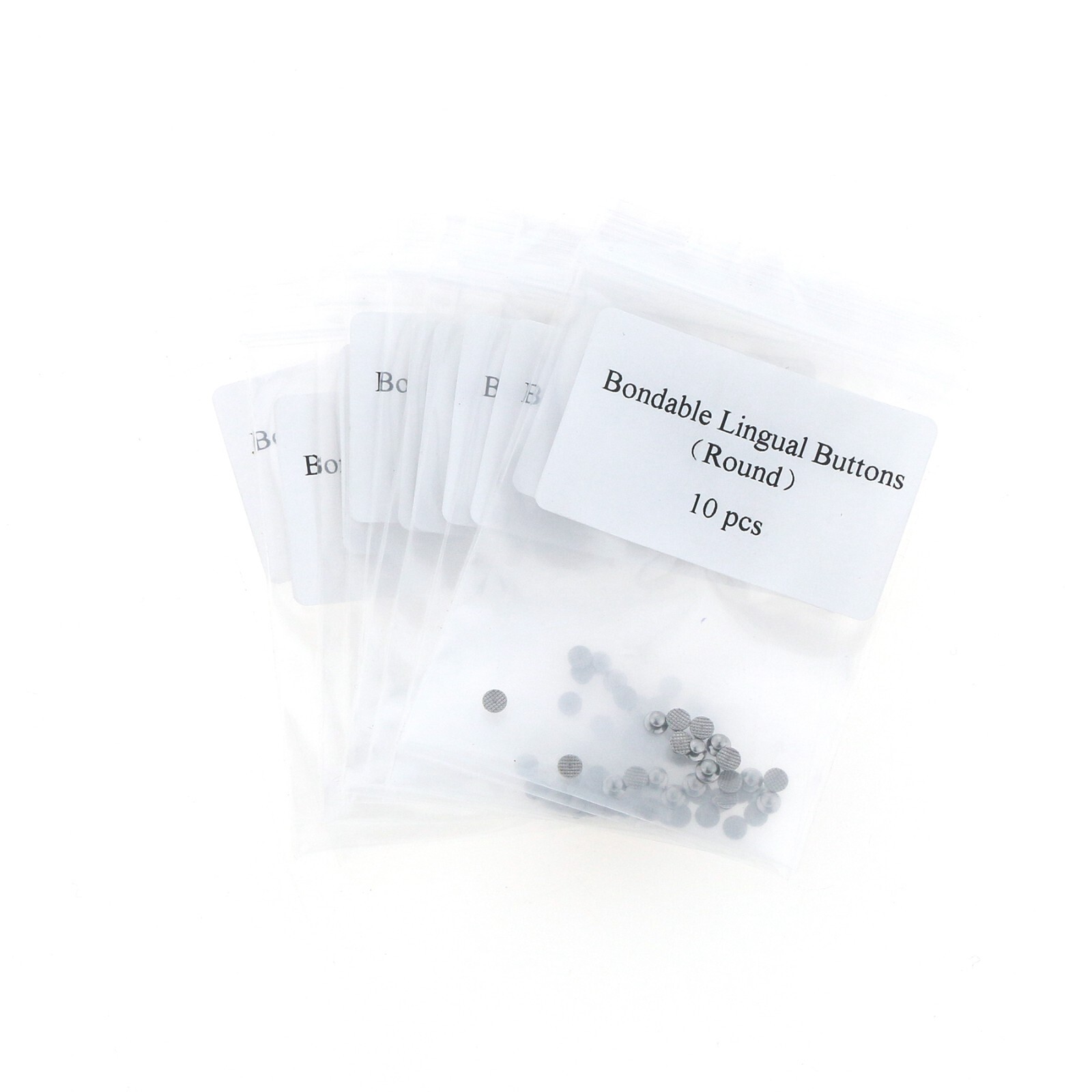 US Dental Orthodontic Metal Lingual Button Bondable Round Mesh Base 10Pcs/Pack