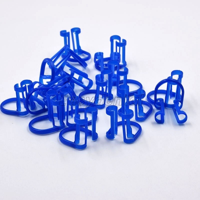 10-100Pcs Cotton Roll Holder Disposable Clips Plastic Blue For Dental Lab Clinic