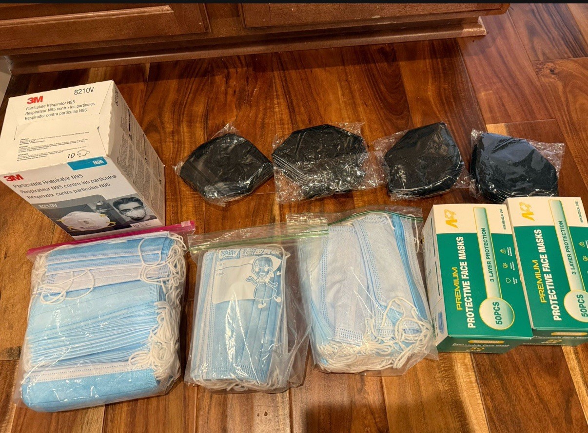 Lot of 300 Face Masks, 3 layer protection masks, KN95, N95 Masks
