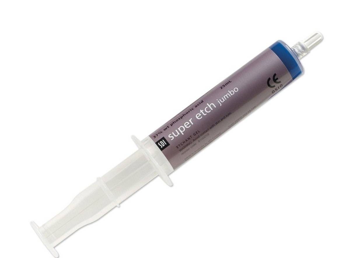 SDI 8100059 Super Etch Jumbo Dental Etchant Syringes 2/Pk 25 mL