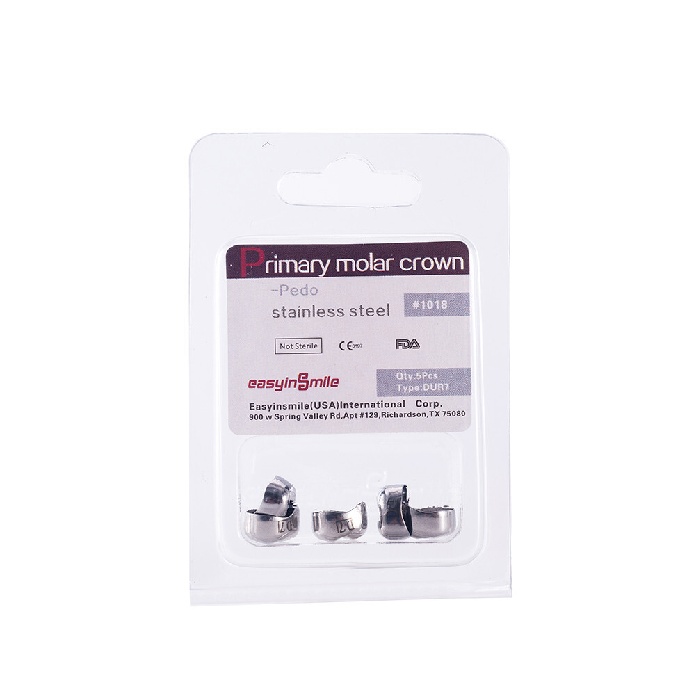 5pcs Dental Kid Crown Stainless Steel Primary Crown D Premolar/E Molar DLR5 DLR4