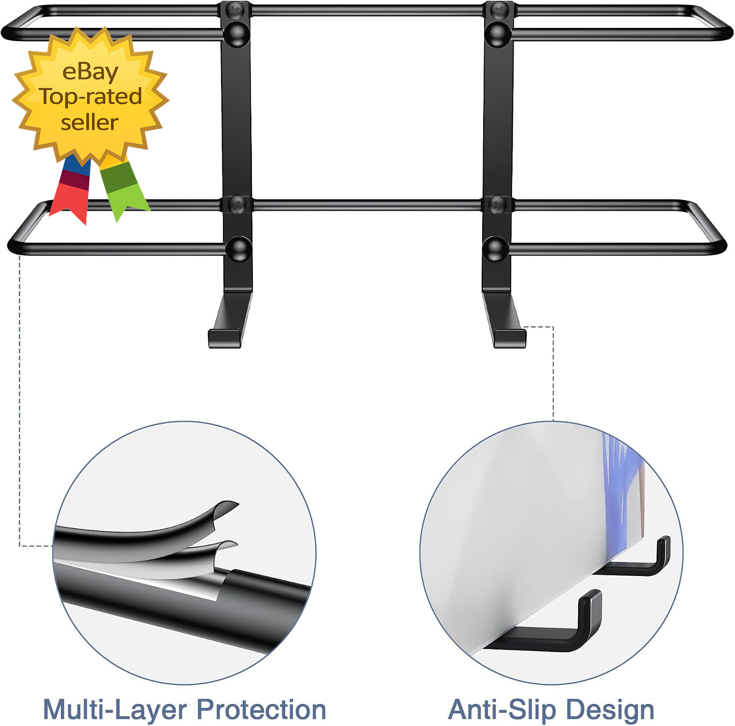 Black Wall Mount Glove Box Dispenser Holder Organizer for Kitchen Bathroom Garag