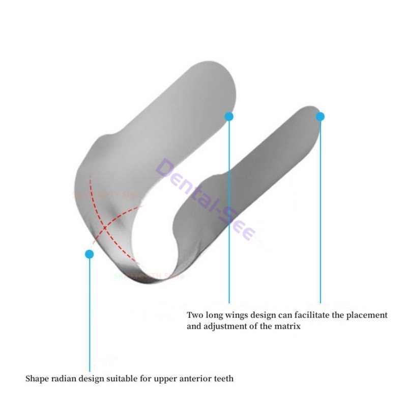 Dental Contoured Anterior Matrix Bands Teeth Restoration Strip Twin Matrices