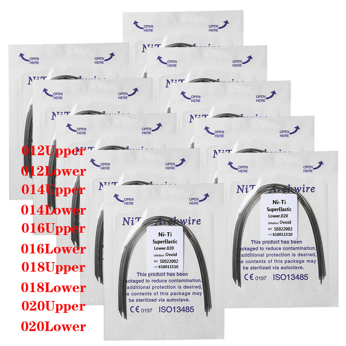 10 packs Arcos de Dental Ortodoncia Redondos Niti Arco de Alambre Su Arch Wire