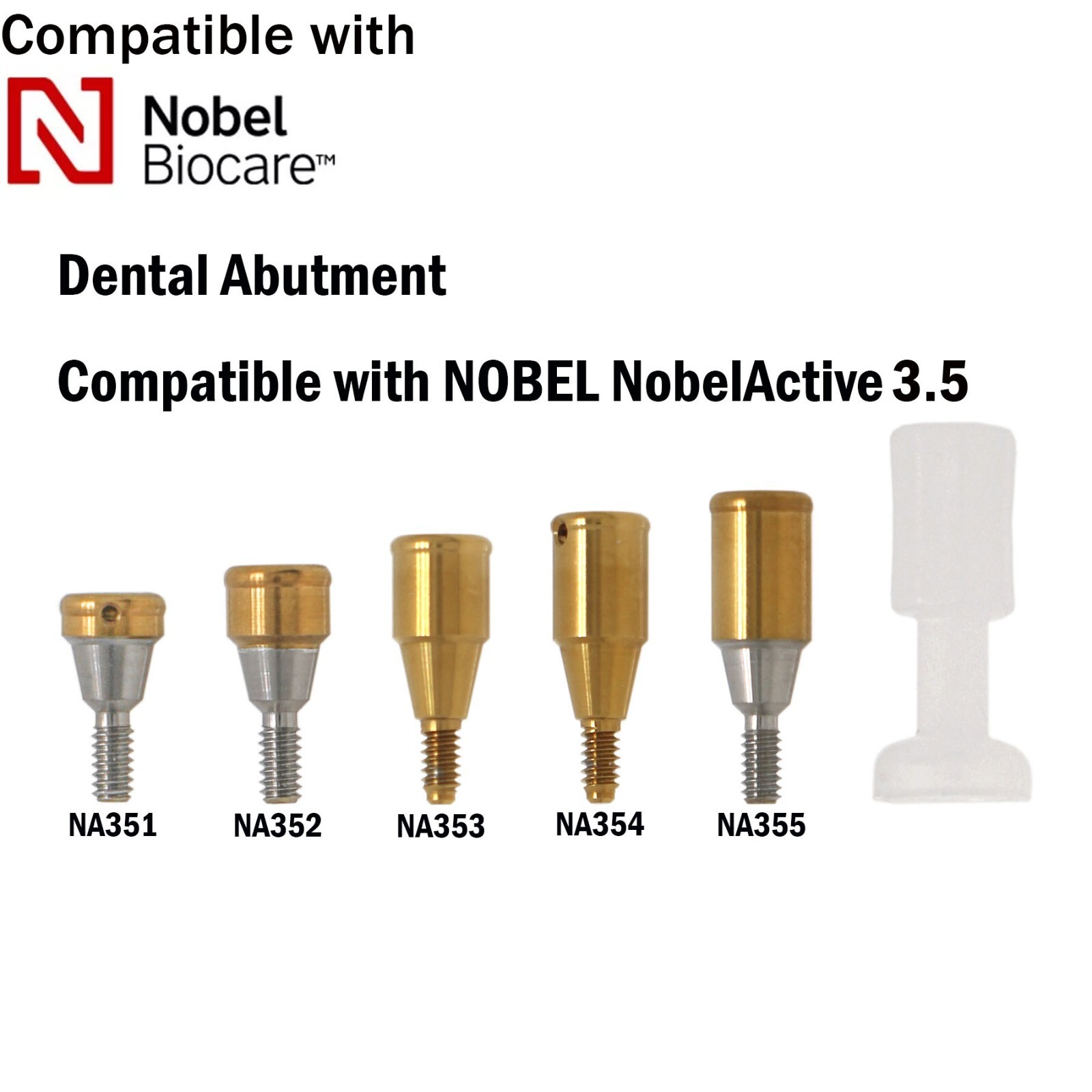 US For Nobel Active Locator Attachment Abutment NP/RP 1-5mm & Male Cap Inserts