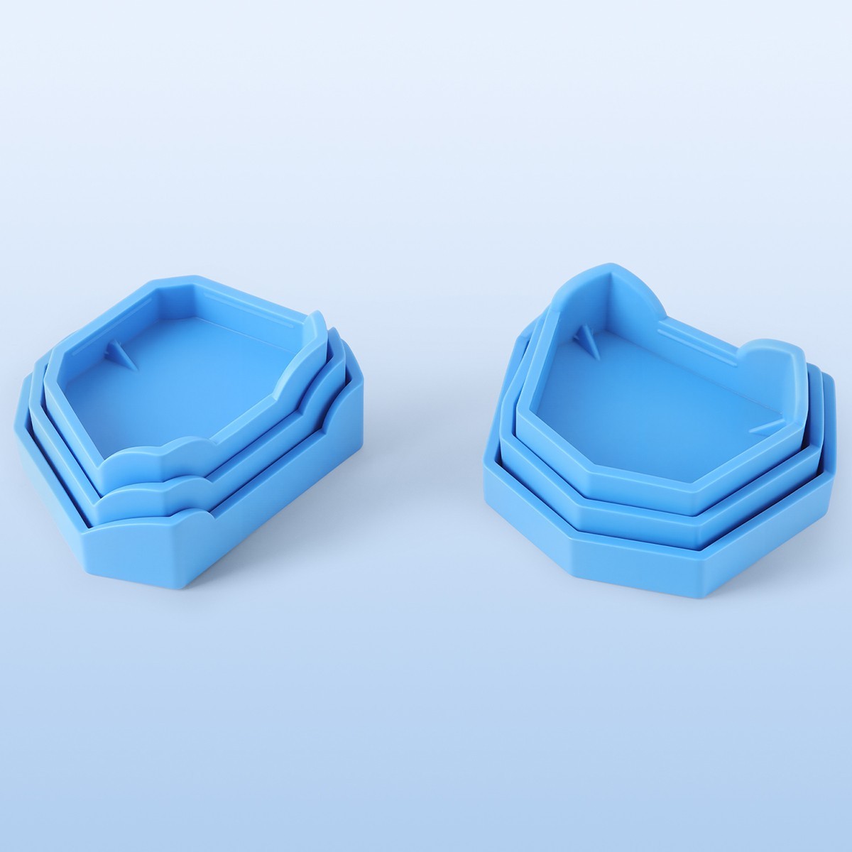 6PCS AZDENT Dental Lab Model Former Base Molds Set Silicone Mould Tray Base