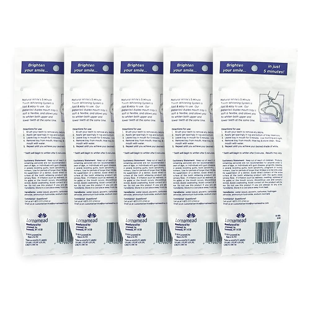 5 Pack Natural White 5-Minute Teeth Whitening Kits 3.75 Ounce (Pack of 1)