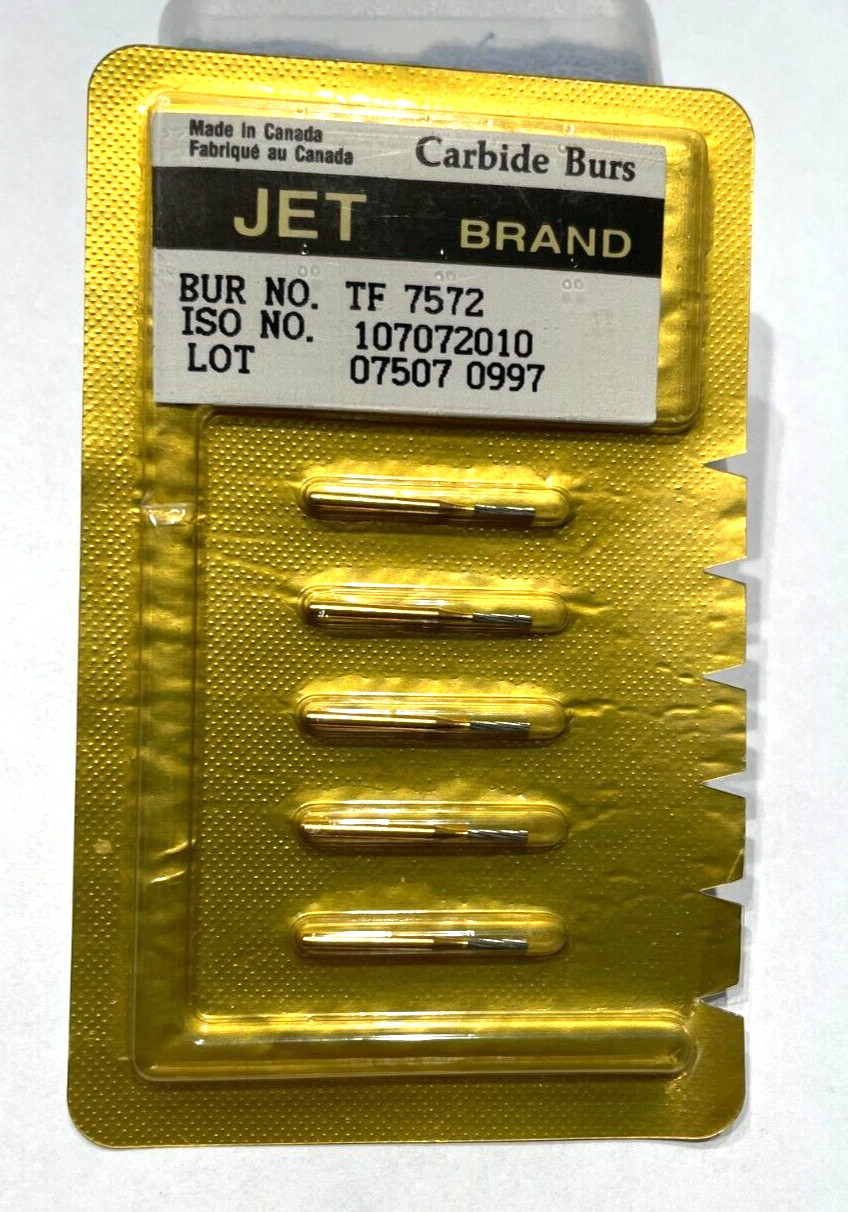 JET KERR TRIMMING & FINISH DENTAL CARBIDE BURS 12 BLADES TF 7572 STRAIGHT