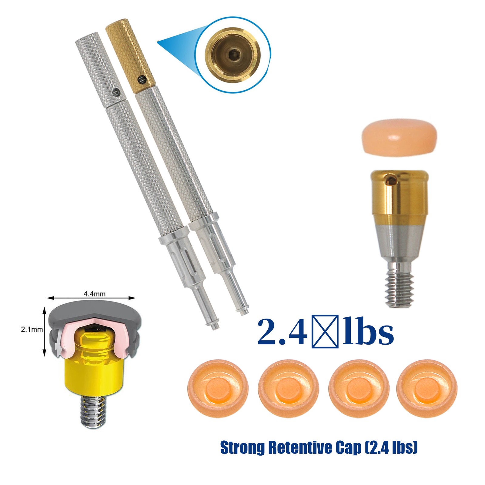 Overdenture Tapered Locator Abutment For Hiossen Nobel ITI Zimmer MIS Titanium