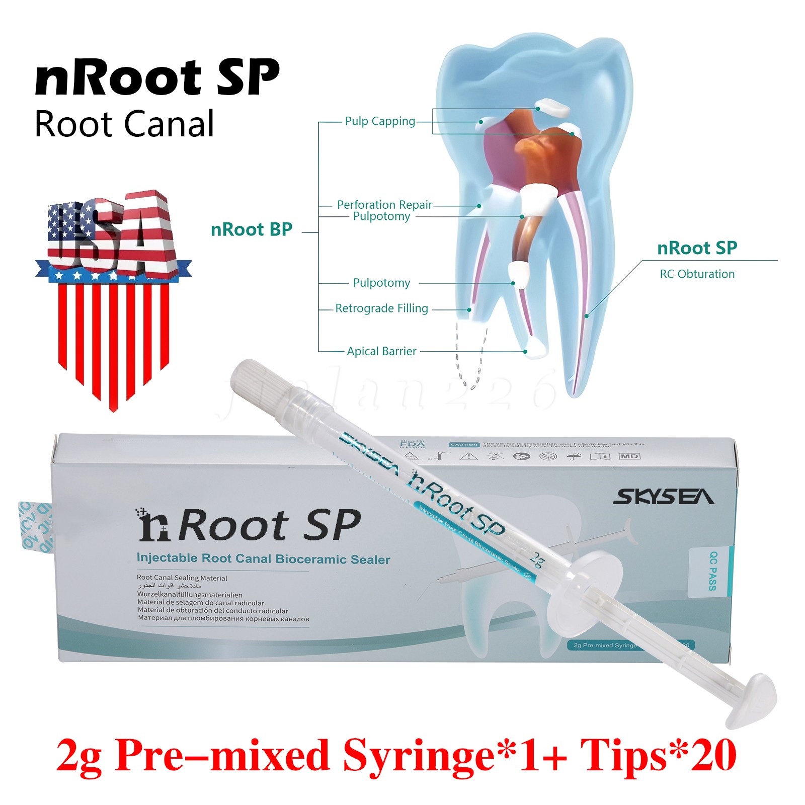 2g Dental Root canal bioceramic sealer/Repair Root Canal Endo Filling Cement SP