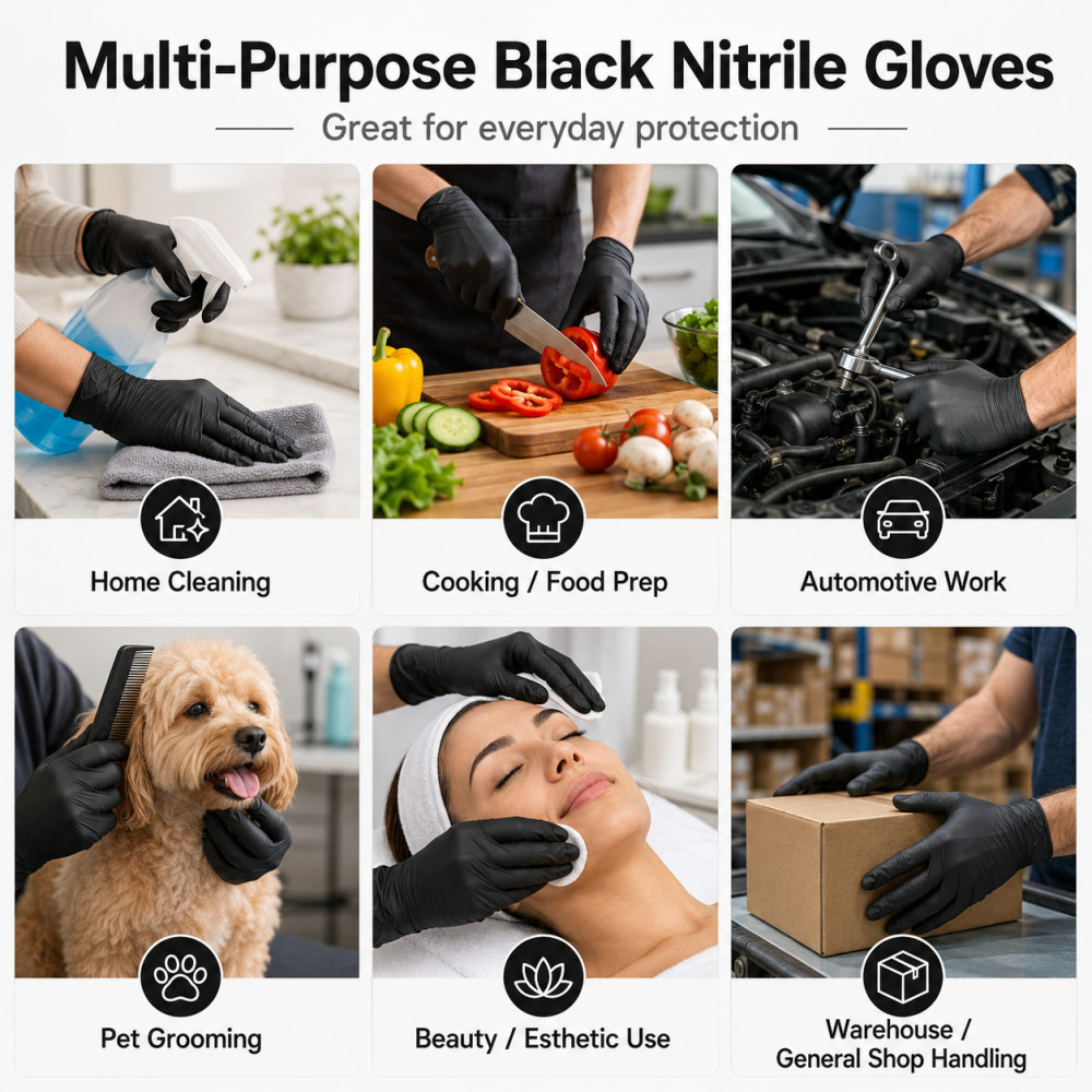 1000 Count Disposable Nitrile Gloves Powder Free Latex Free Cleaning Glove 5 mil