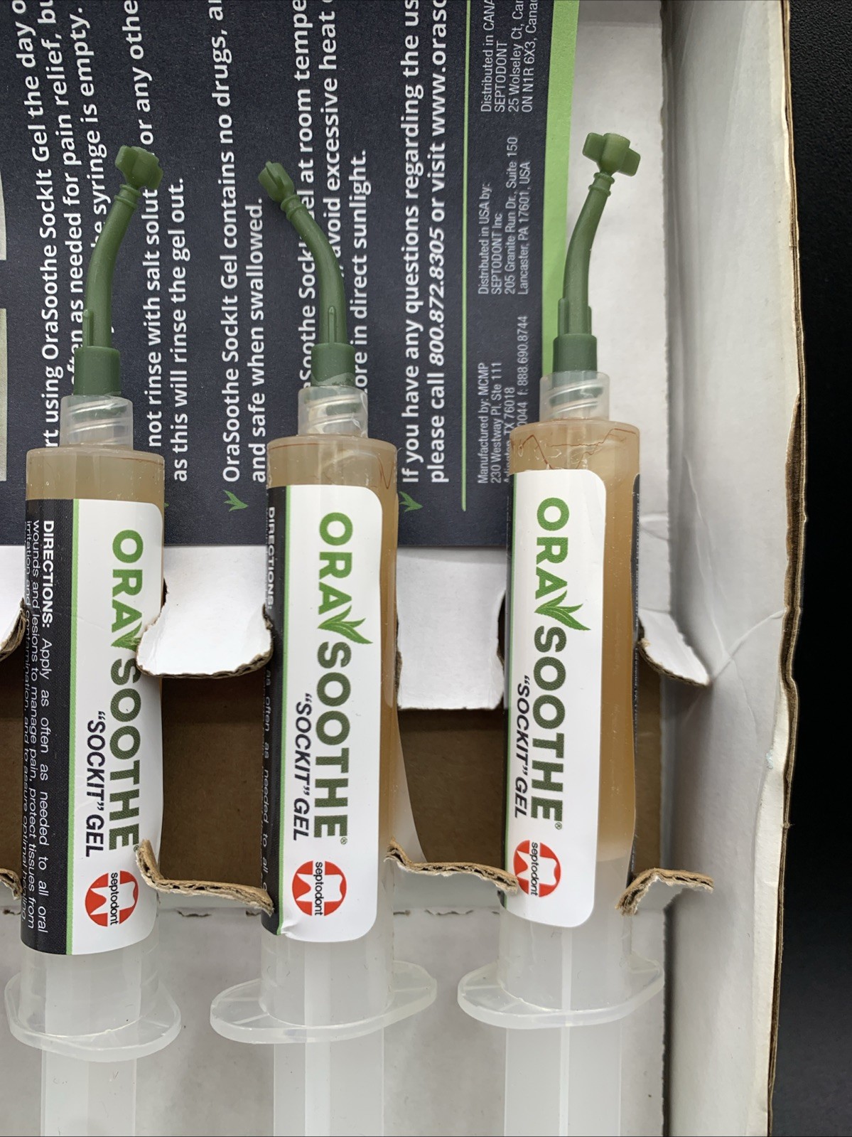 Septodont 5 Pack ORASOOTHE Sockit Gel – 01S0600 – EXP 1/5/27