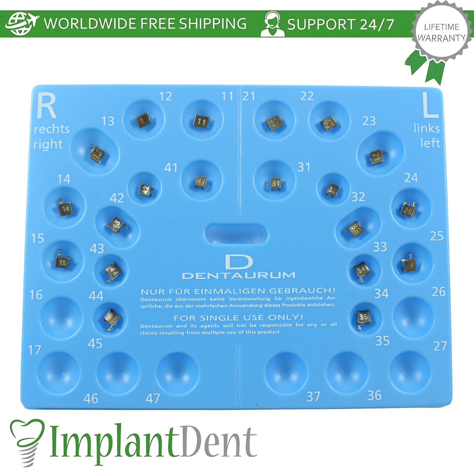 Dental Dentaurum MBT Equilibrium 2 Brackets Kit 20pcs Stainless Steel 0rtho