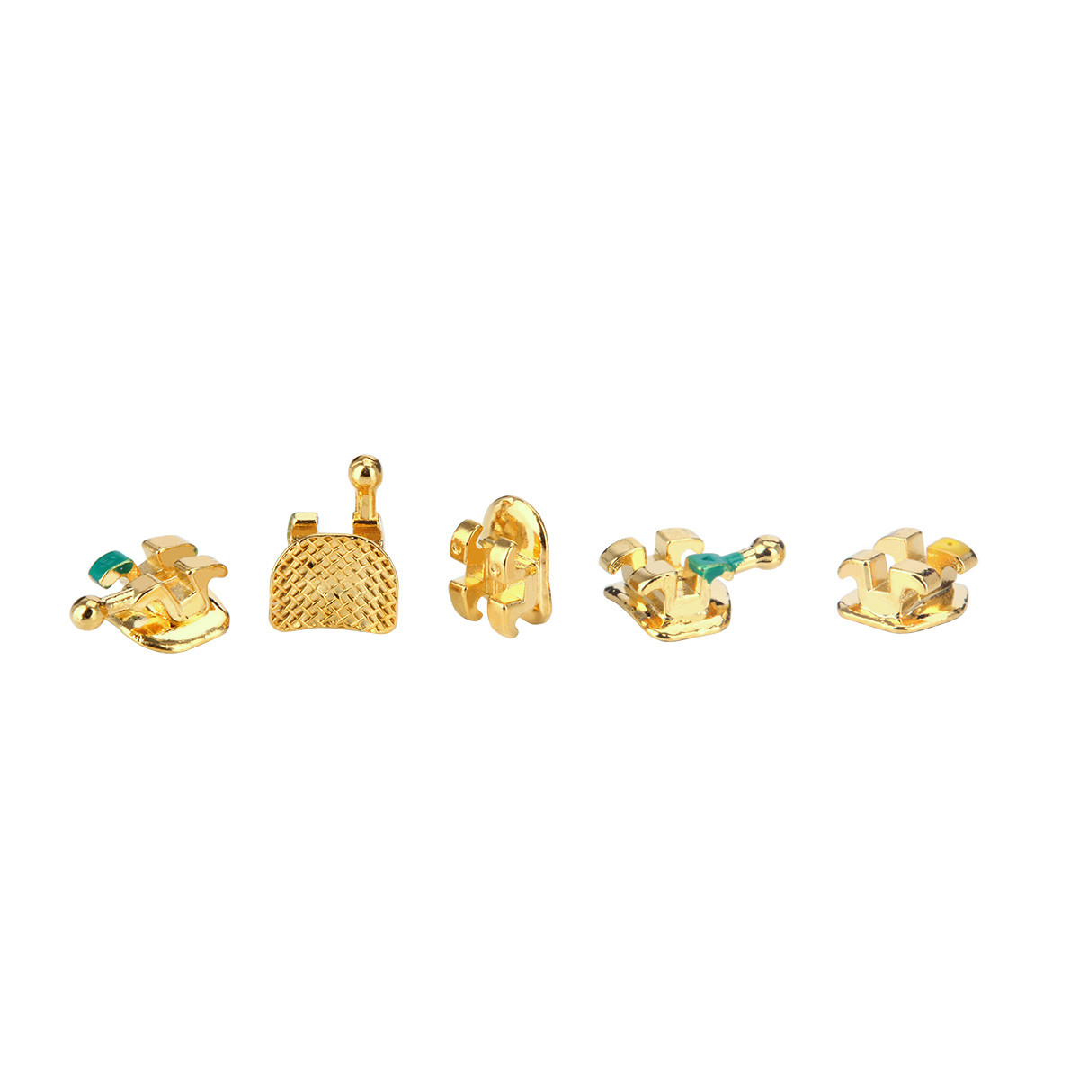 AZDENT Dental Orthodontic Brackets Braces 24K Gold Plated Roth/MBT.022 345 Hooks