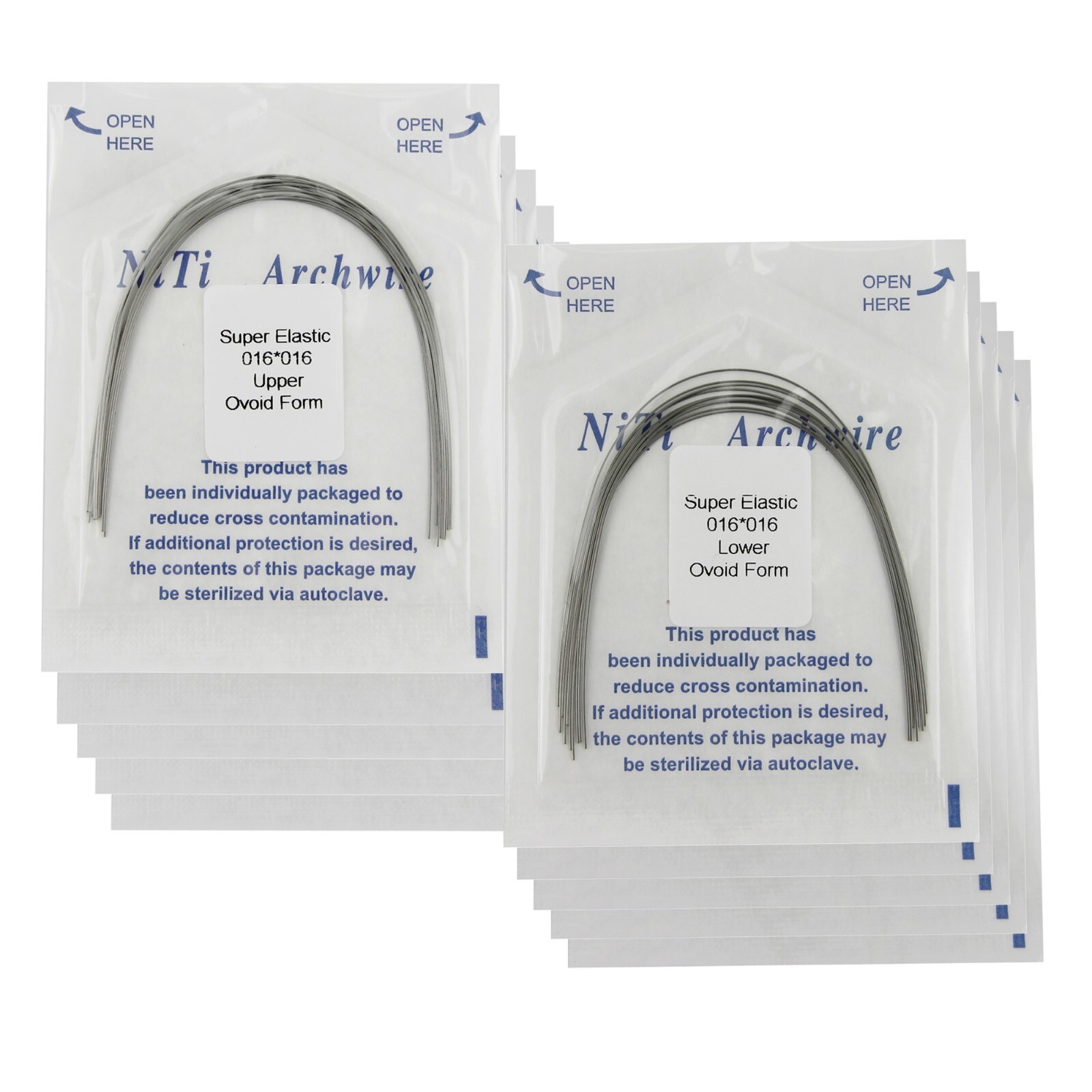 US 100PCS Orthodontic Niti Arch Wire Super Elactic Ovoid Form Round Rectangular