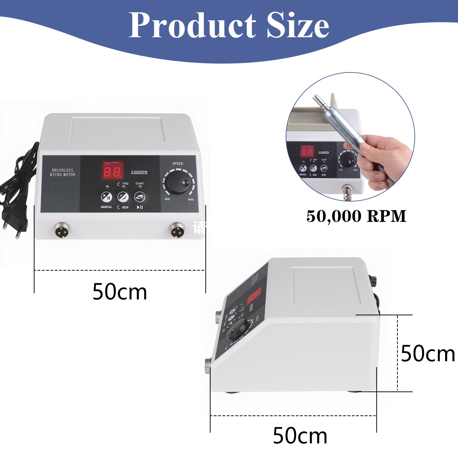 Dental Brushless Electric Micro Motor Polishing Machine+50K RPM E-type Handpiece