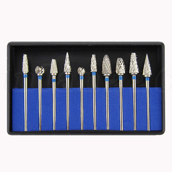 10 Pcs HP Tungsten Steel Carbide Cutter Dental Denture Burs Lab Drill Polisher P