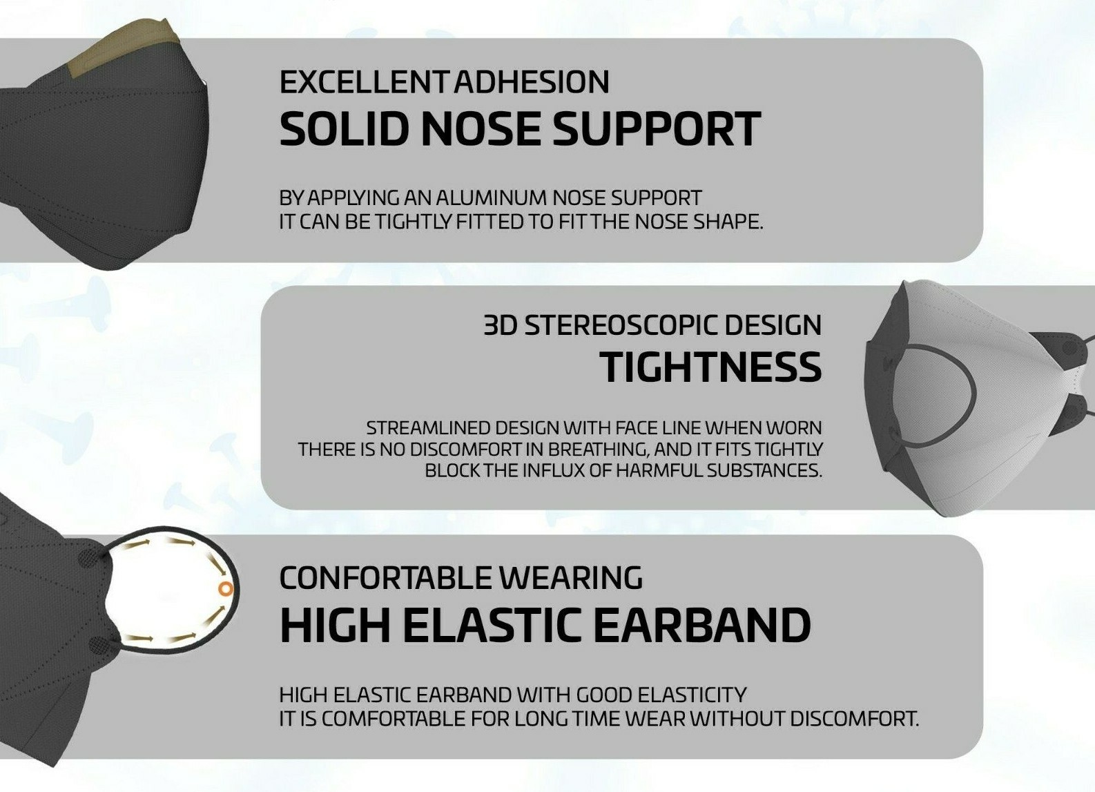 Evergreen KF94 BLACK Korean Face Mask Made in Korea Medical Respirators CleanTop