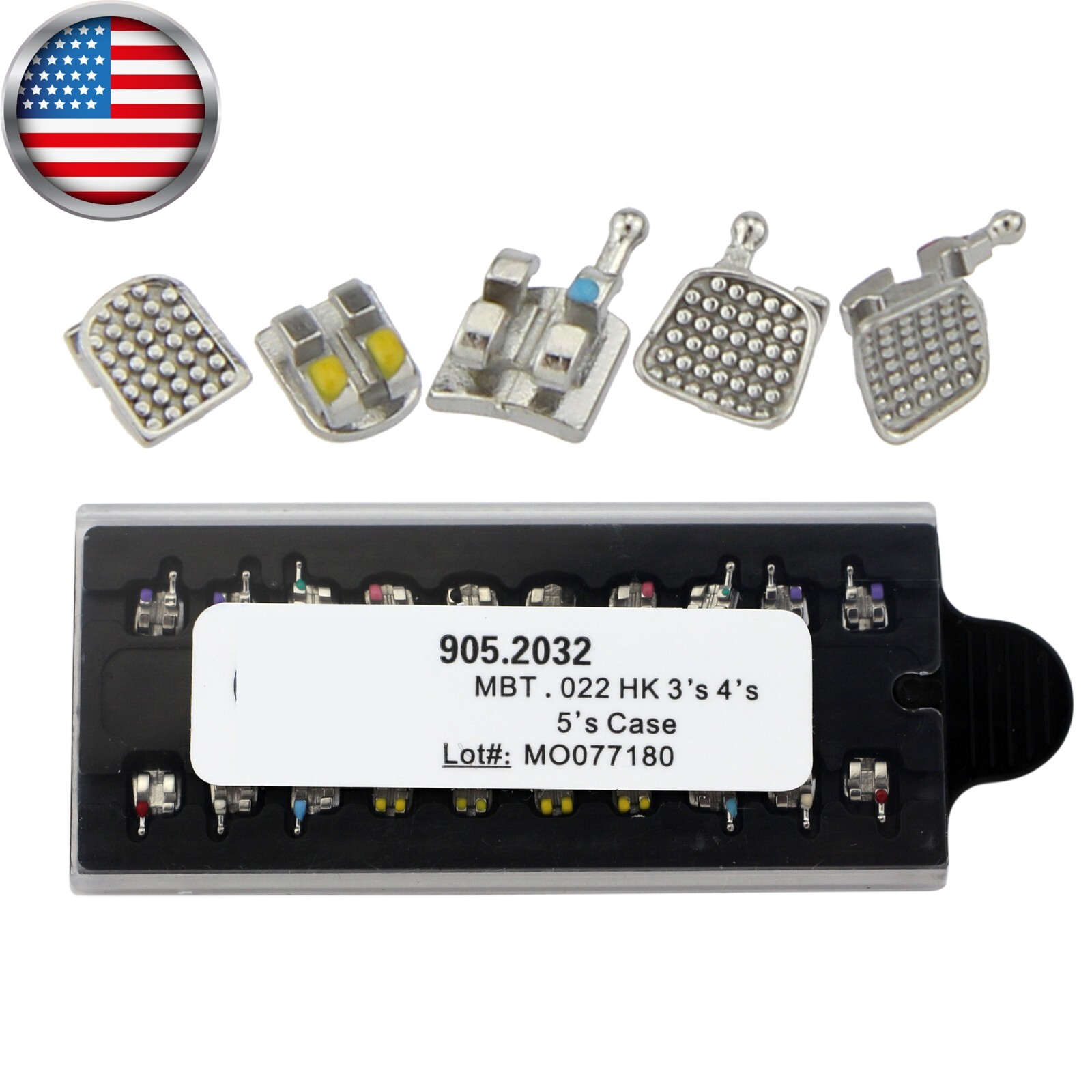 Dental Orthodontic Metal Bracket MIM Twin Brace Mini MBT 022 345 Hook AO Empower