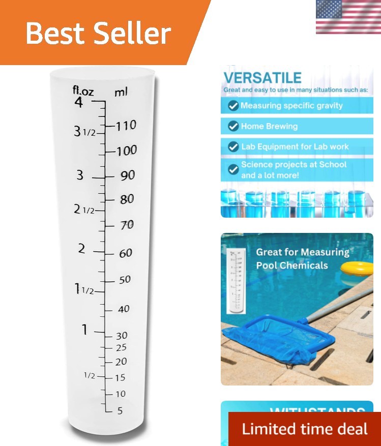 4oz 110 mL Graduated Cylinder – Heat Resistant & Chemical Resistant, Multipur…