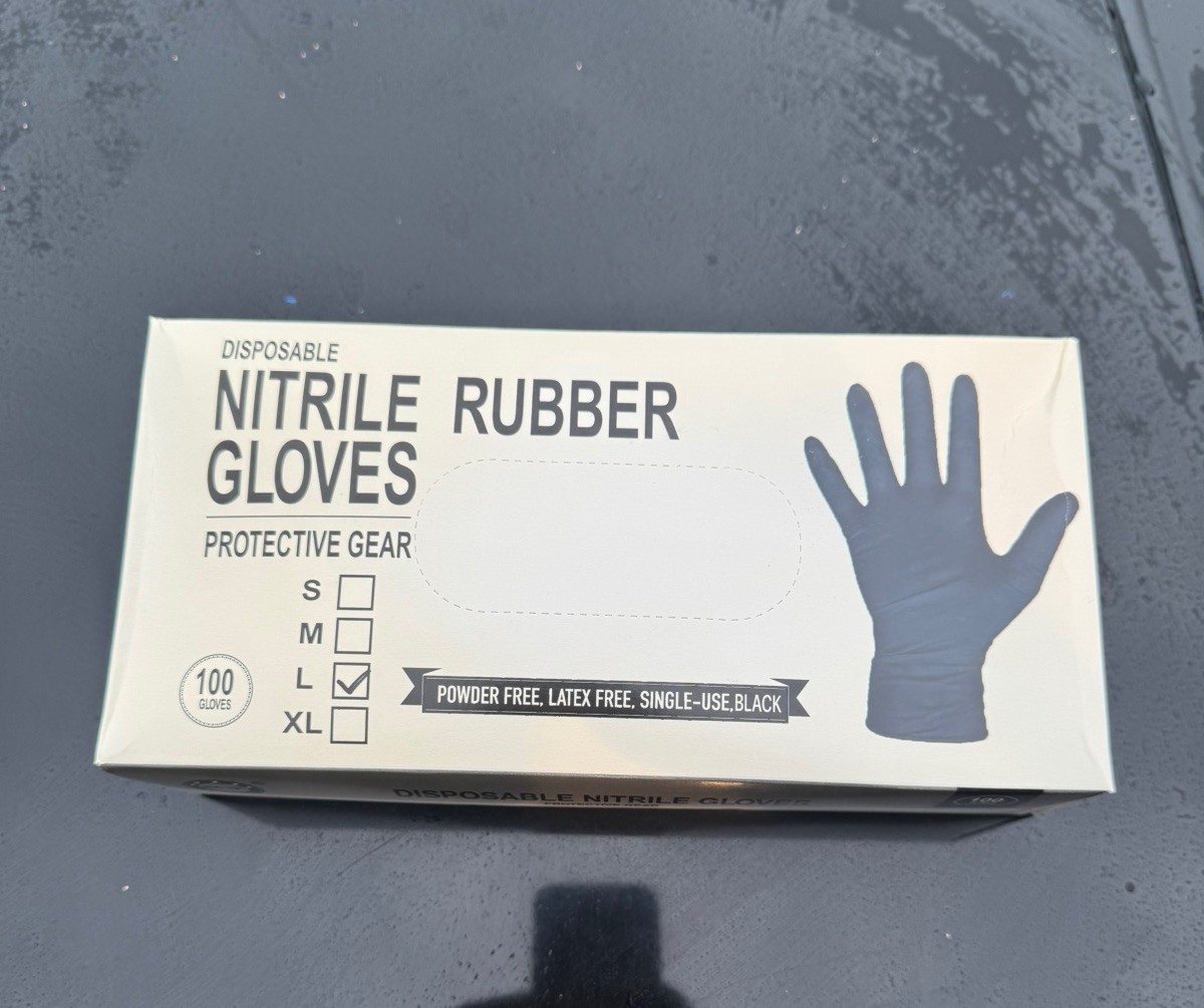 Gloves Nitrile Rubber Large Black 10 boxes of 1000 pieces