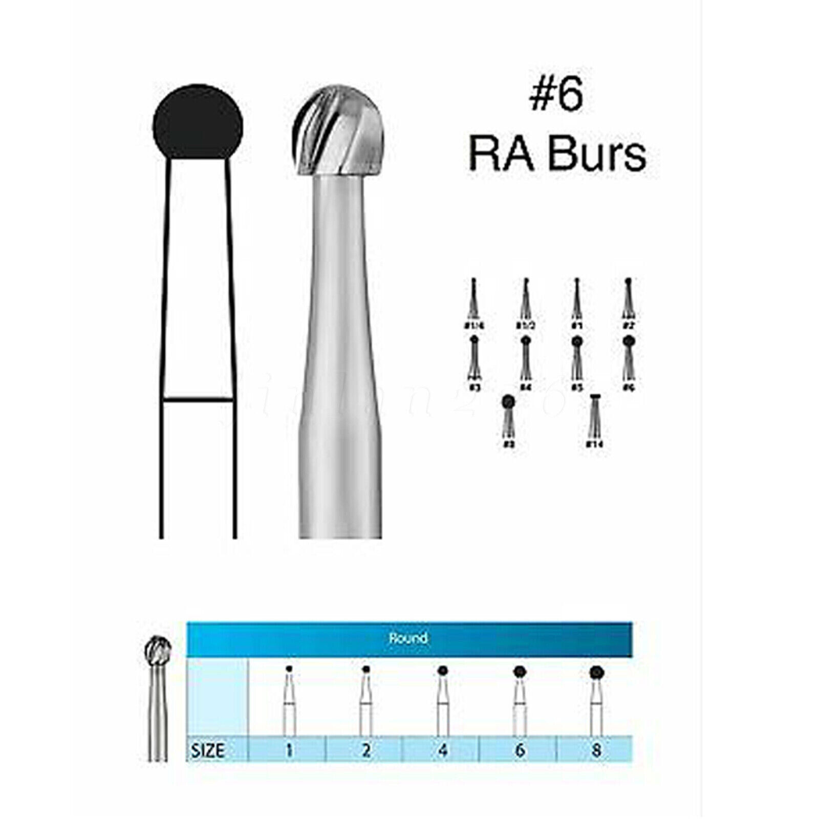 Burr Dental Round Latch Carbide Bur RA 1 2 3 4 5 6 7 8 22.5mm For Slow speed USA