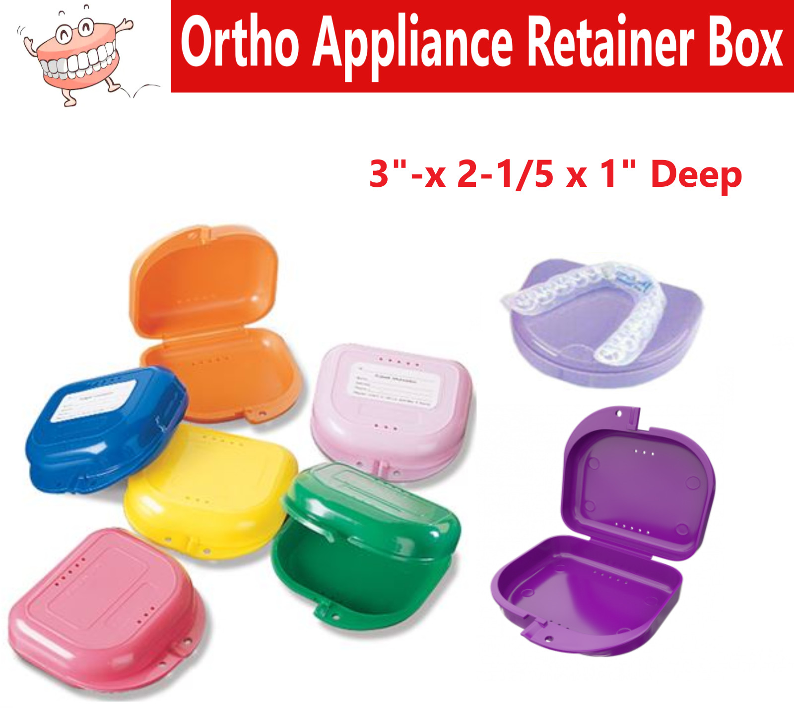 Upto 100 Sealed Assorted Dental Retainer Case Boxes Denture Case, Mouthguard Box