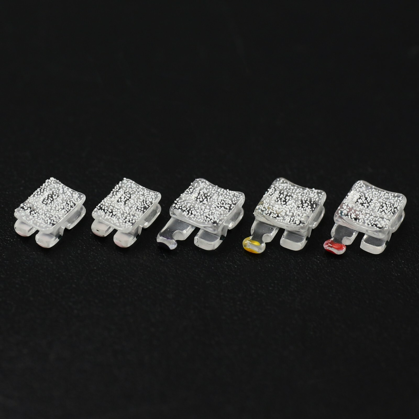 Dental Orthodontic Sapphire Crystal Bracket Braces Roth MBT 022 345 Hooks 5-5