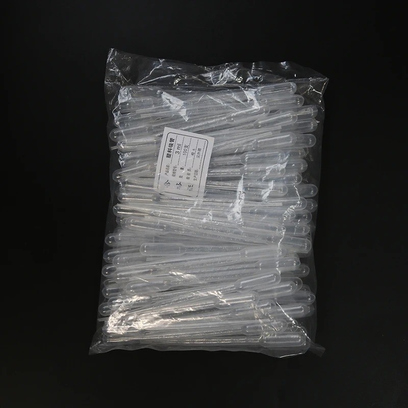 100pc Disposable Plastic Pipettes:0.2/0.5/1/2/3/5ml Graduated Transfer Droppers