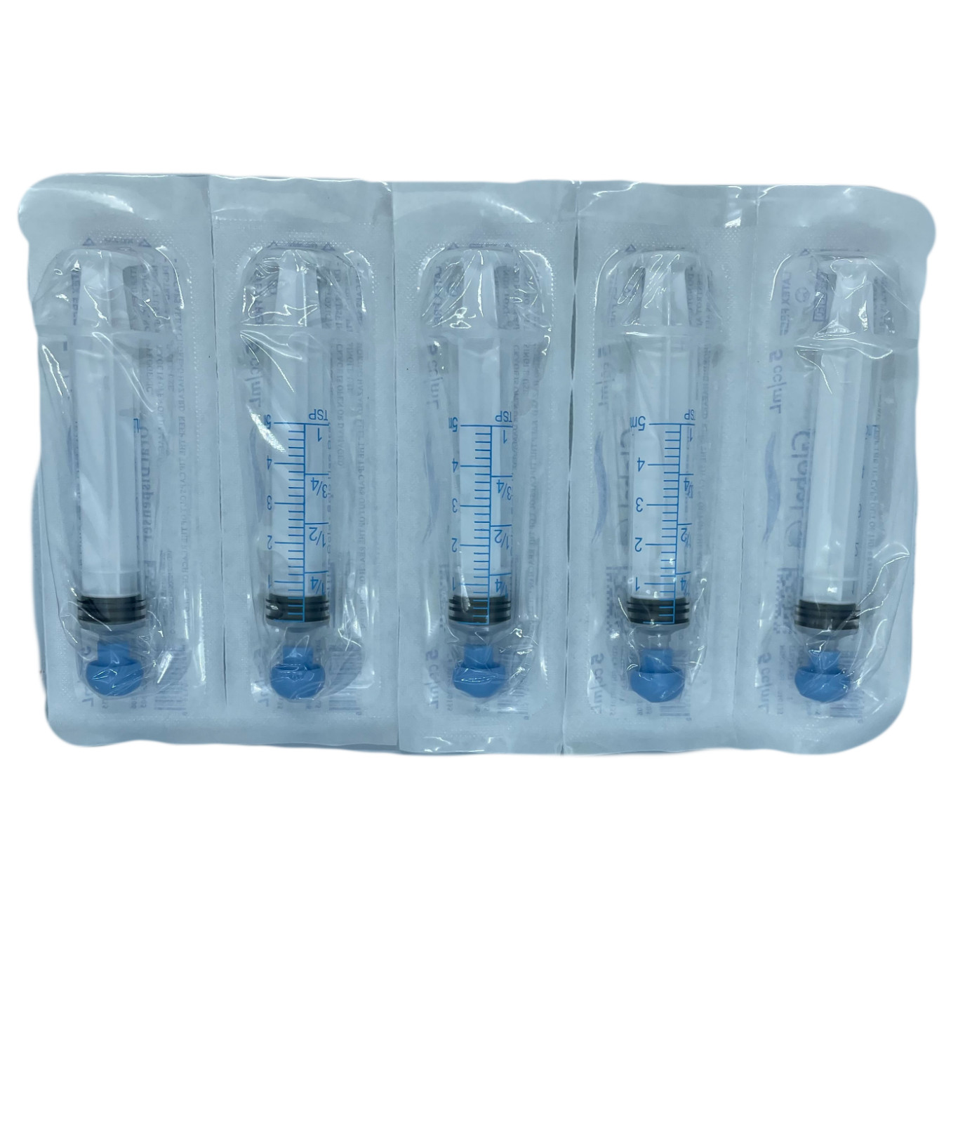 Easy Glide 5ml 5cc Oral Syringe, Sterile, Caps Included, 100 Pack