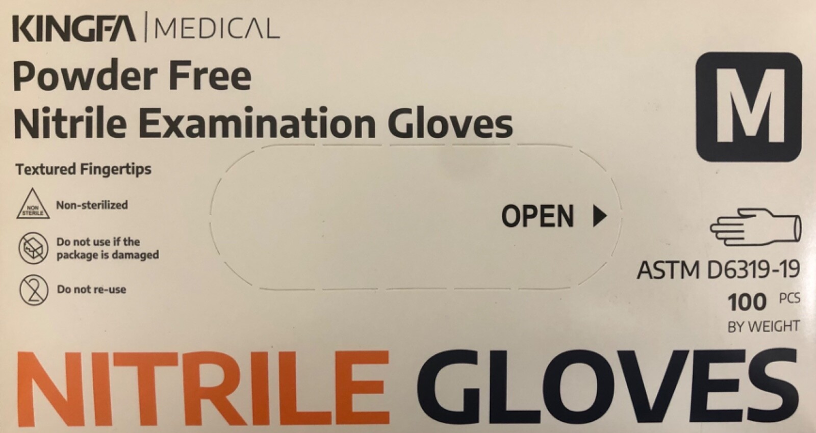 MEDICAL Powder Free NITRILE Examination Gloves, Medium, 1000pcs/Carton