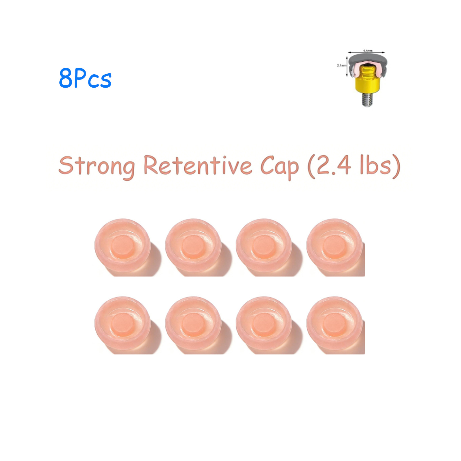 US 8Pcs Dental Overdenture Retention Caps For Implant Locator Abutment Inserts